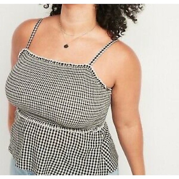 Old Navy Sleeveless Smocked Bodice Gingham Cami Top Women’s Size 3X - Picture 3 of 9